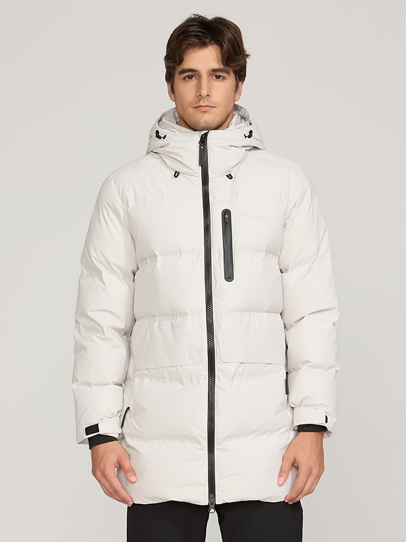 Men's Mid-Length Thickened Seamless Down Jacket