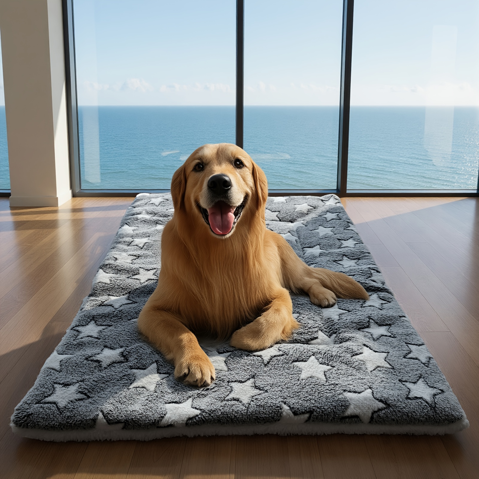 Cozy Plush Pet Mat | Soft, Thickened Blanket For | Machine-washable, Durable Polyester | Ideal For Autumn & | Star Patterned Design,, Suitable For Extra Small To Large Breeds