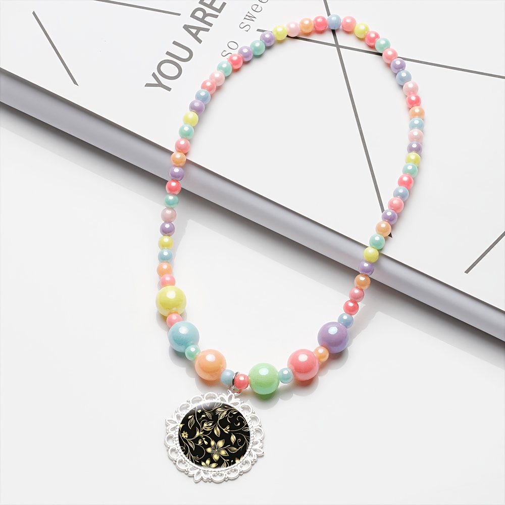 2pcs Women's Cute Necklace & Bracelet Set, Random Colour