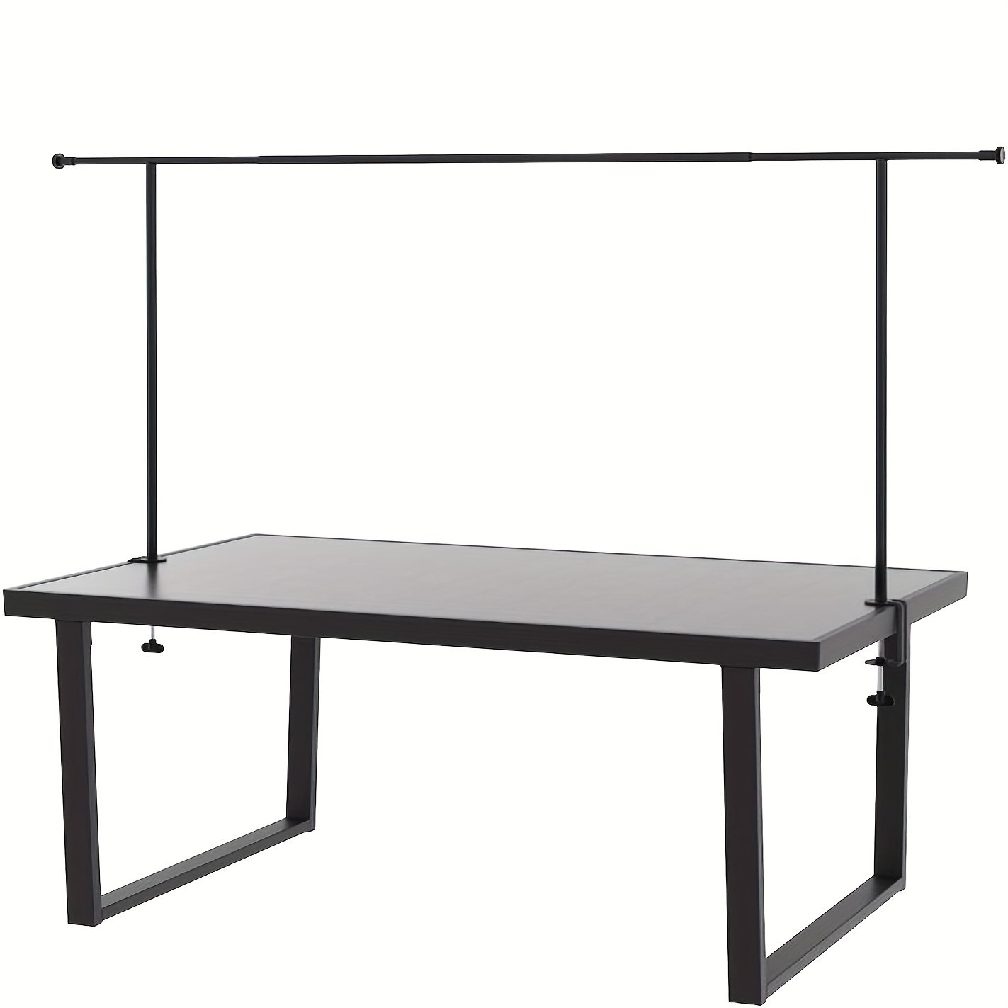 TEMU Support de Porte en en Fer Forgé, Longueur Réglable, Noir, 31"-110", Support de Tringle Suspendue en sur Table en Métal, Convient pour Fêtes,
