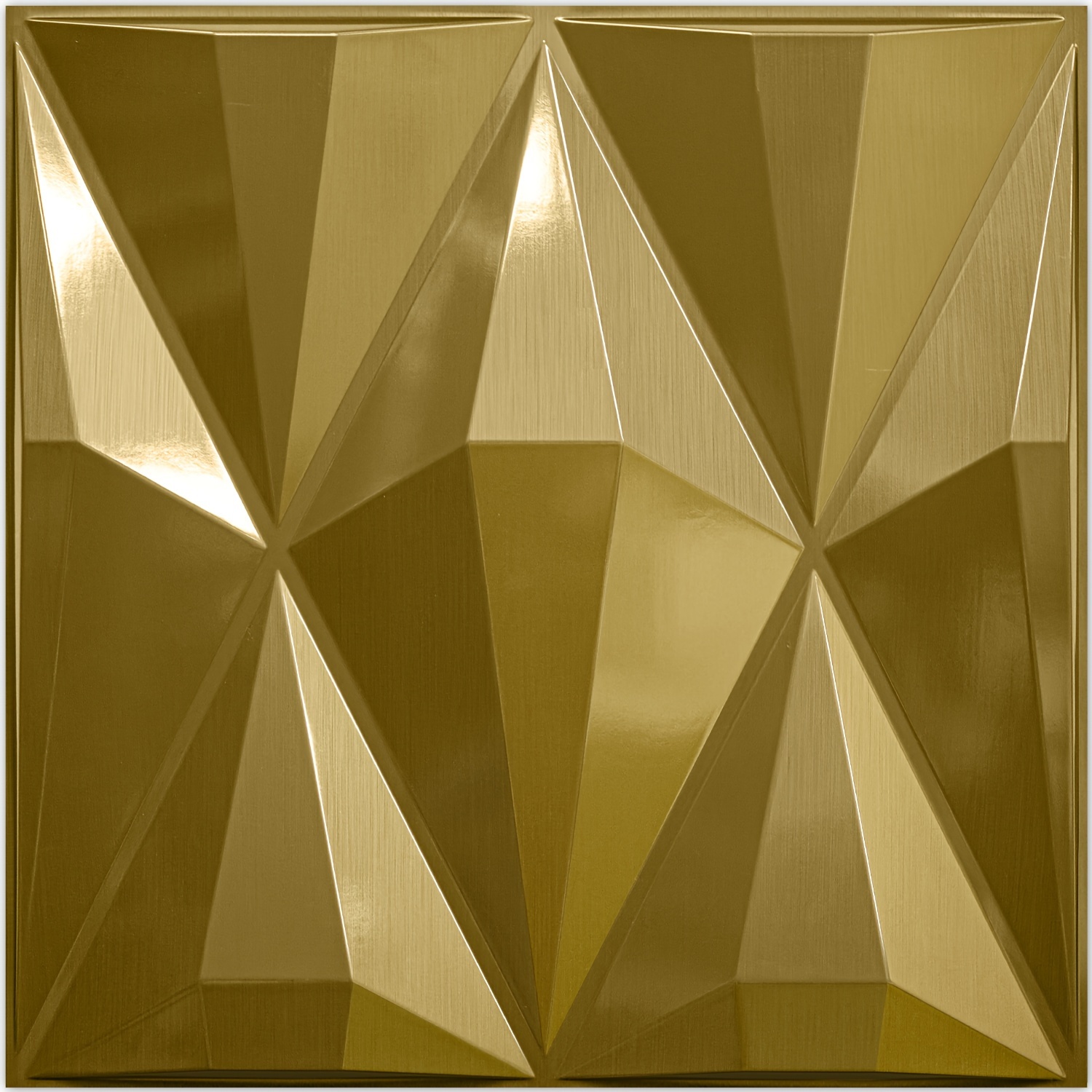 

Stickgoo Gold Diamond 3d Wall Panels Peel And Stick, 19.7" X 19.7", Pvc Wall Tiles, 3d Textured Wall Panels For Interior Wall Decor, 32 Sq.ft, 12 Pcs, Gold Color