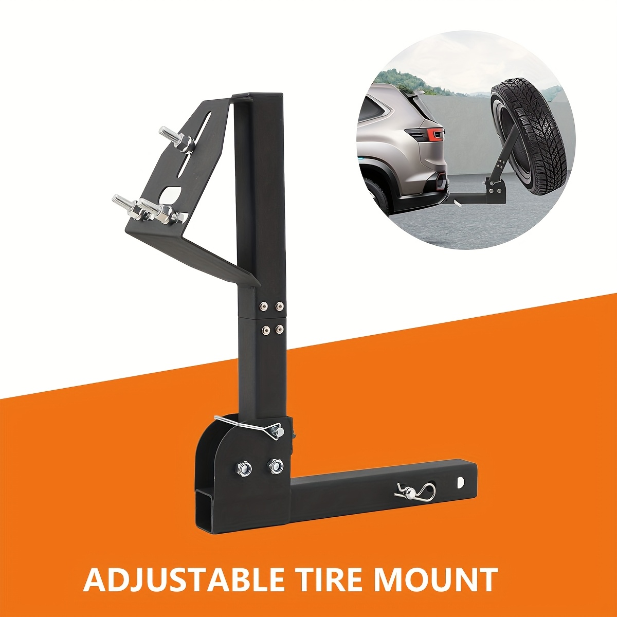 Image of Trailer Hitch Adjustable Tire Mount 4, 5, 6 Lug Trailer Wheel Truck Car New