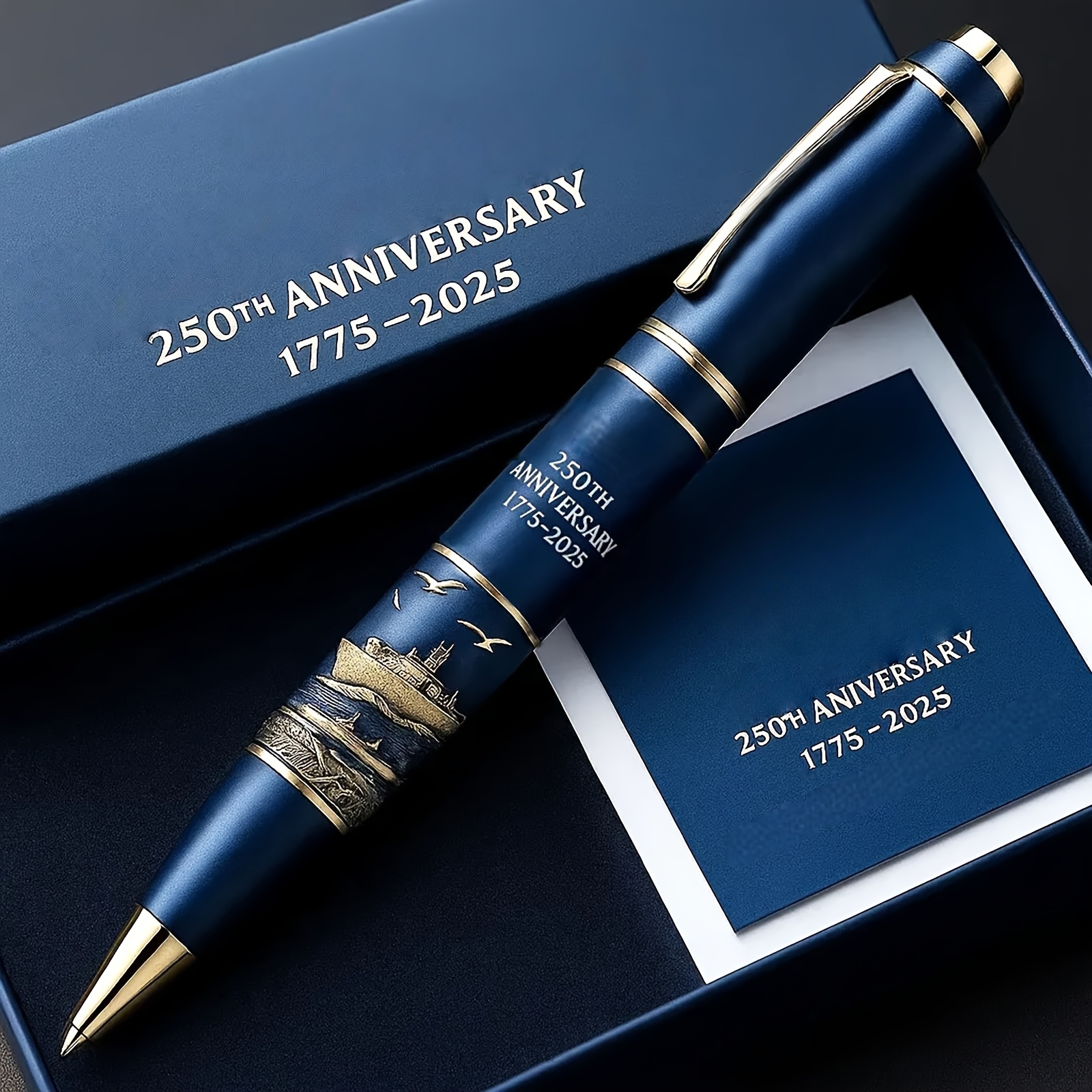 TEMU 250th Anniversary Stainless Steel Pen - Comes With An Exquisite Gift Box, Perfect For Collectors. A Commemorative Writing Tool For , Historical