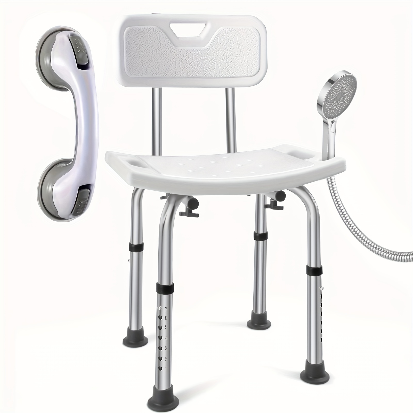 

-duty 350 Lbs , Bath For Disabled, Elderly And Seniors, 7 Height , Aluminum Frame Suction For