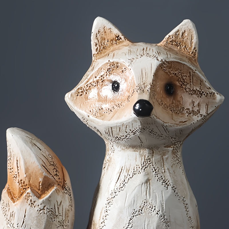 1pc elegant resin fox statue indoor outdoor decor natural - Temu