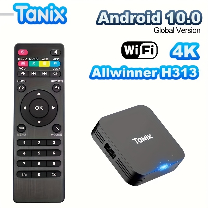 Ultra Mini Portable Tanix TX1 TV BOX Android 10 Lecteur Média Réseau Intelligent - Allwinner H313, WiFi 2, 4G Ulta HD 4K 1GB/2BG RAM 8GO 16Go Stockage Alimentation USB Delivery Stereo 1080P DDR3, Supporte HEVC MAIN 10 ️