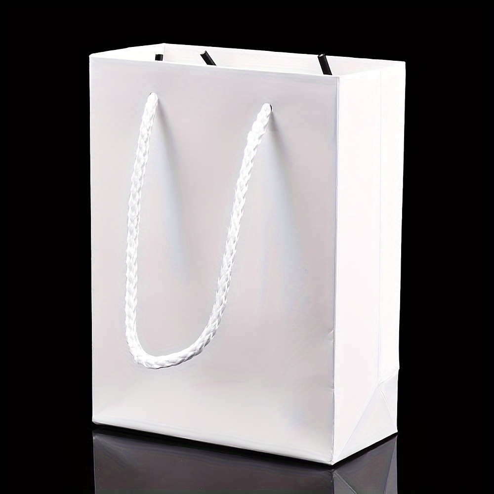 

20-pack White Paper Gift Bags With Handles, 12x5.7x16cm, Simple And Elegant Shopping Bags For Jewelry Packaging And Display - No Power Required