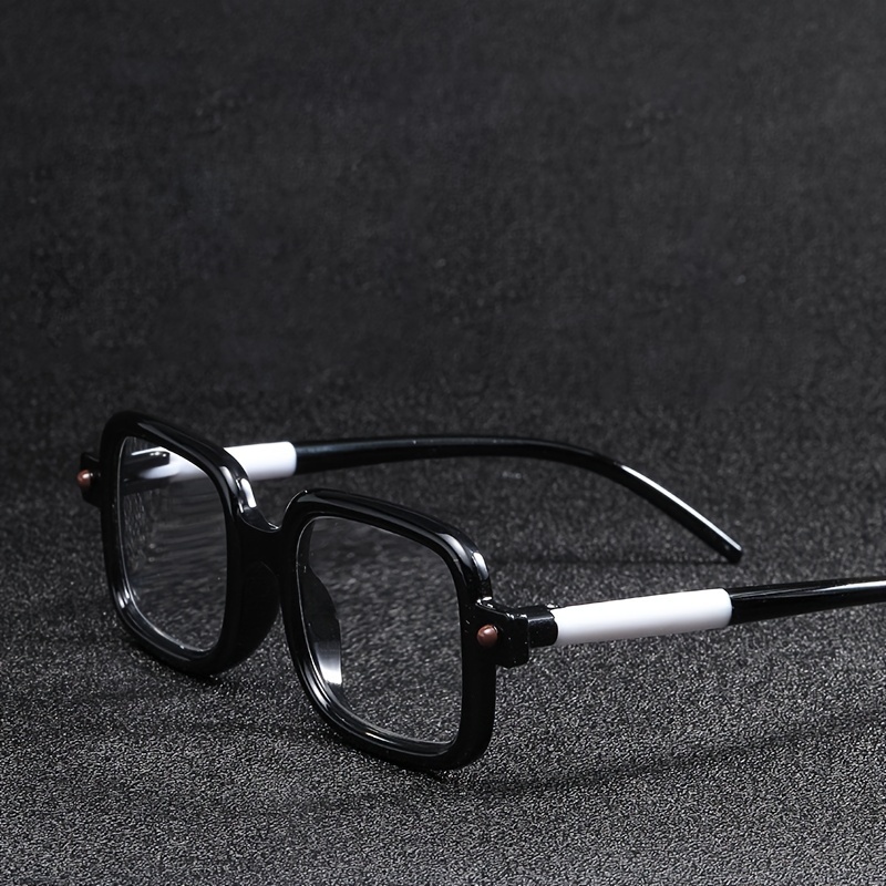 

Unisex Retro Square Eyeglasses, Wide Frame, Pc Lens, Anti-blue Light Computer Glasses, Fashion Accessory For Men And Women