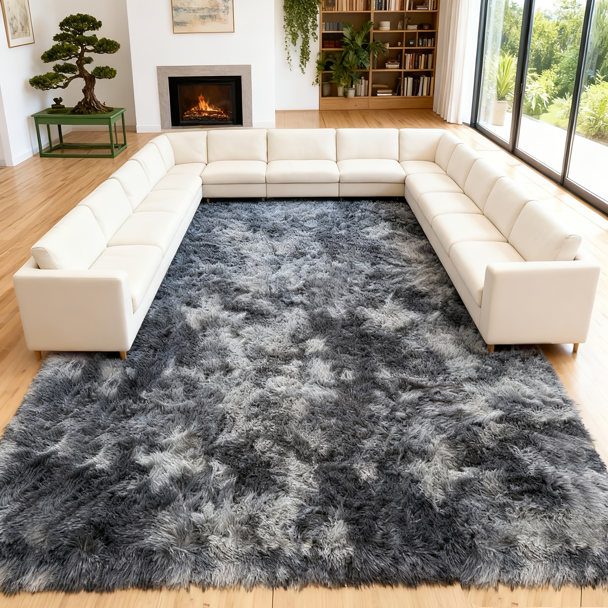 TEMU 9x12ft Shaggy Area Rugs, Ultra Soft Fluffy Non-slip Large Plush Carpet, Machine Washable Rugs For Living Room Bedroom, Home Decor For Christmas Thanksgiving