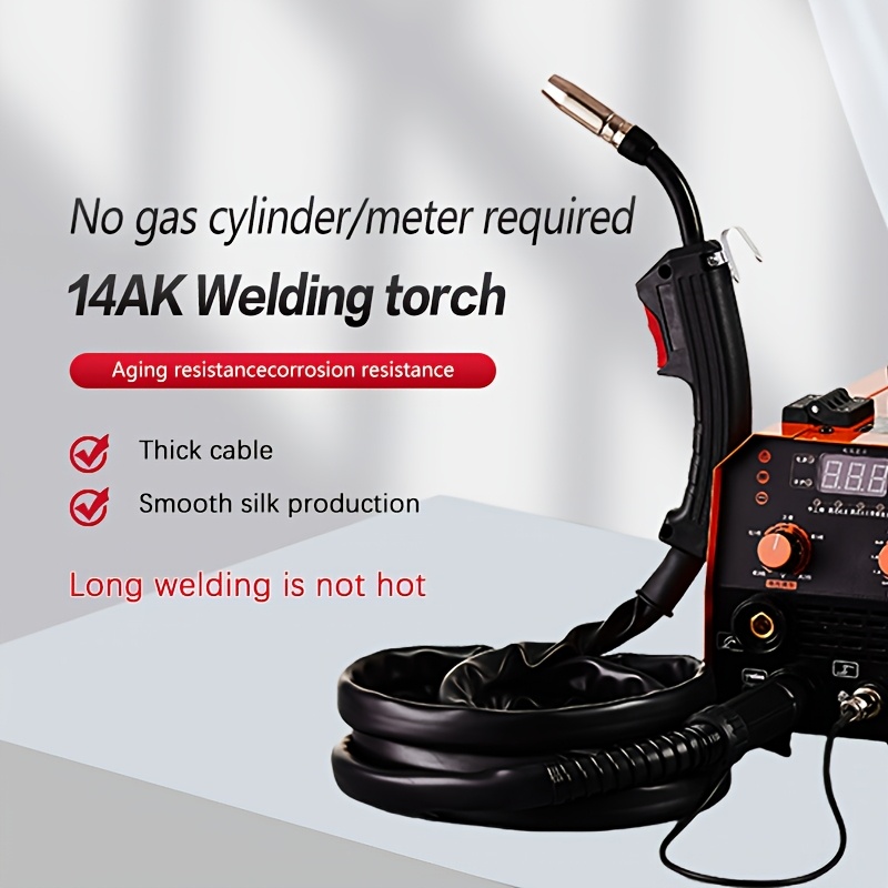 

14ak Co2 Welding , 6.6 Inches (2m) Copper Cable, Cylinder/meter Required, Pass, Long Life, Uncharged , Compatible With 0.8-1.2mm, Industrial Hardware Tool