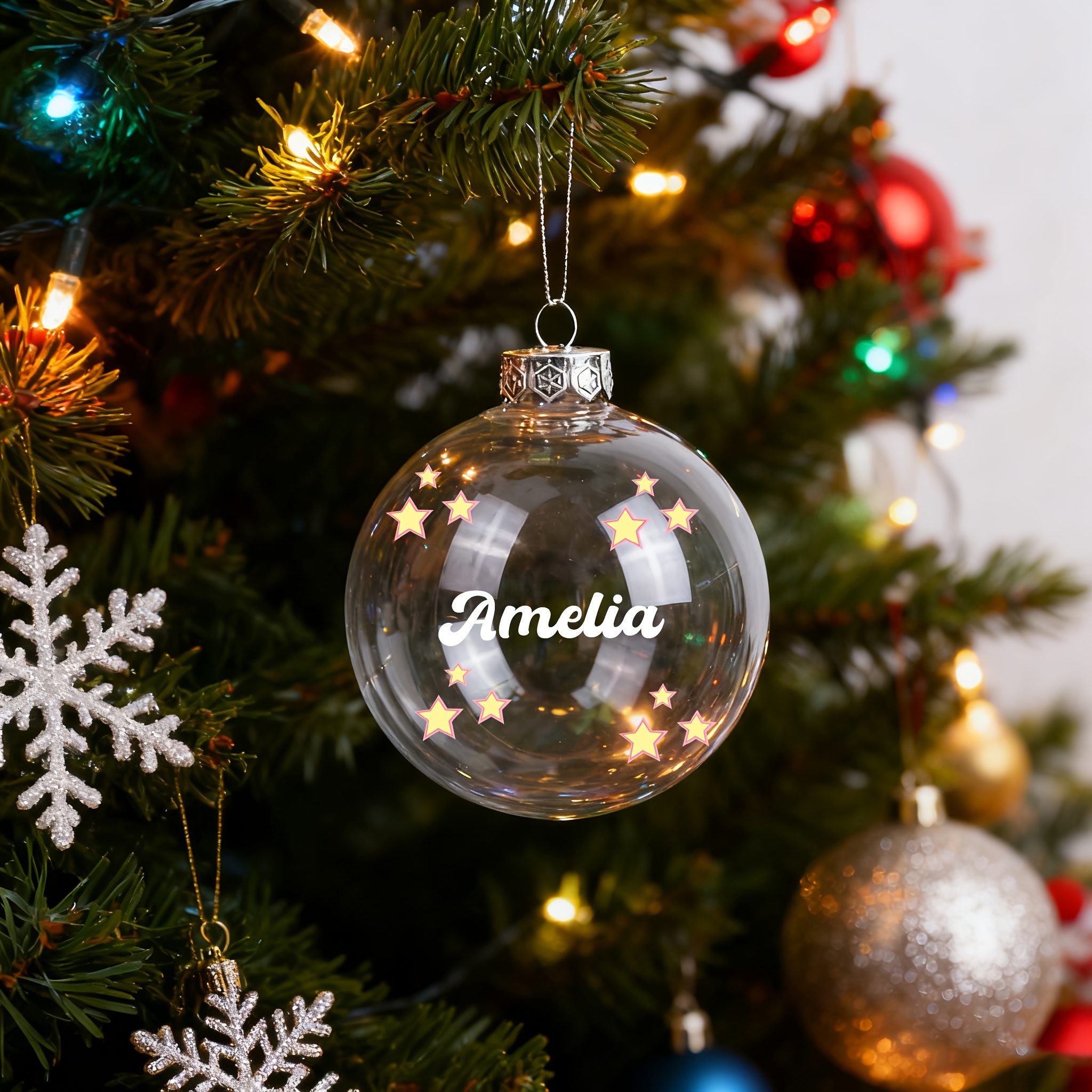 TEMU Personalized Custom Christmas Ornament - Festive Hanging Ball, Christmas Tree Decoration With Custom Name, Multiple Styles , Holiday Decor,