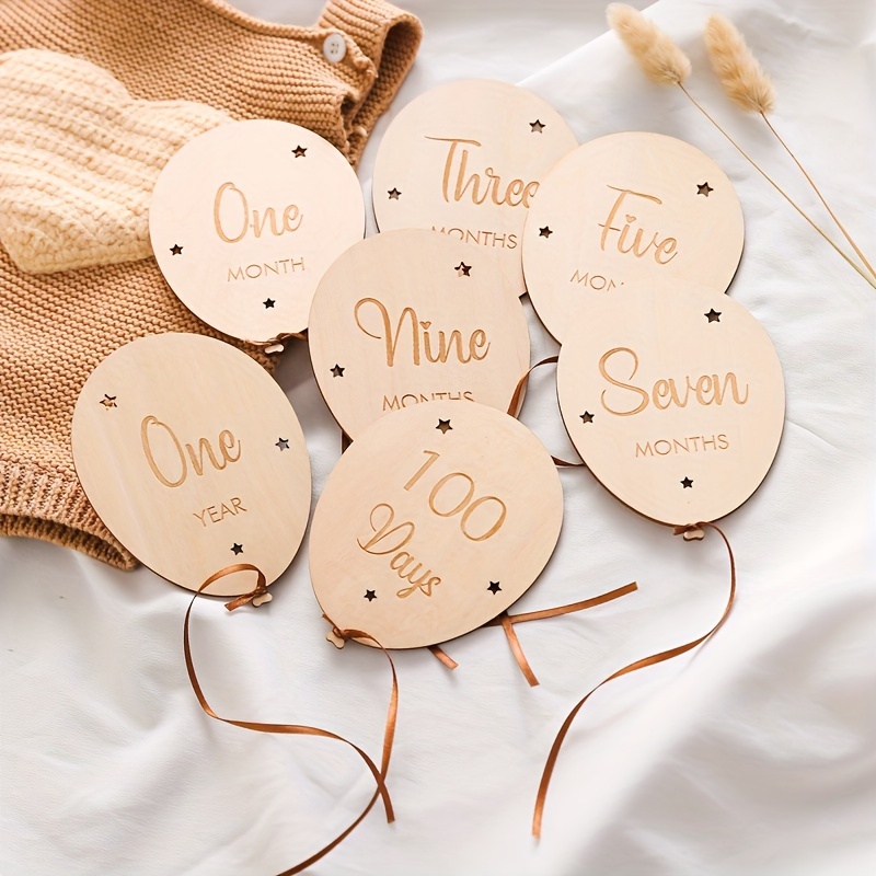 

Milestone Wooden Cards Set - Light Brown, , & First Year