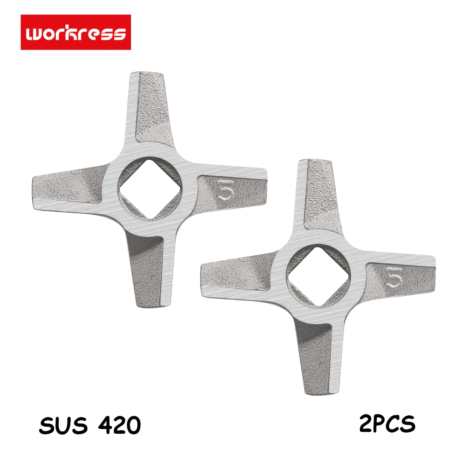 TEMU 2pcs Meat Grinder Knife 5# Double-sided Blade Mincer Parts For Zelmer 587.54 687.5 886.54 887.5 Zmm0554 Zmm0815 Zmm0954 Compatible Bos.. Mfw22