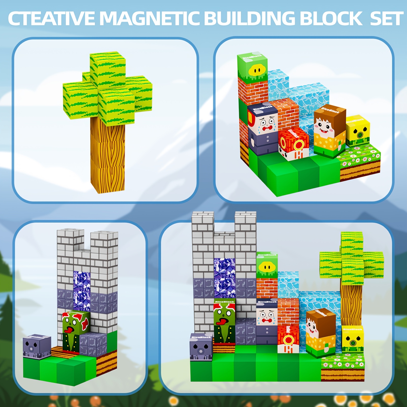 Magnetic Building Blocks - Build Fun Sets, Magnetic Building Blocks for Children STEM Sensory Outdoor Toys, Suitable for Children Aged 3 And Above, 4-6, 6-8, 5-7, 80pcs