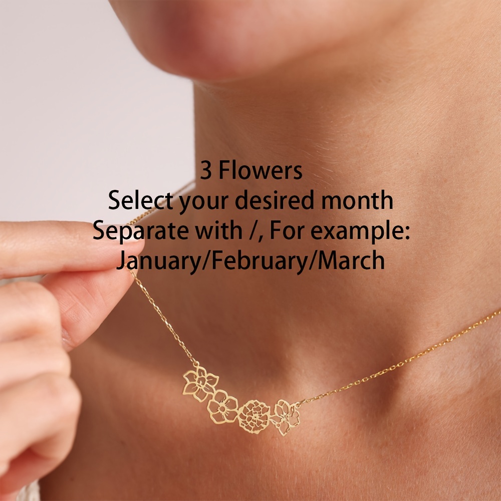 TEMU Custom 1- Birthday Necklace Personalized Elegant Women's Pendant Necklace, Made Of 304 Stainless Steel, Electroplating Process, Customized Gift