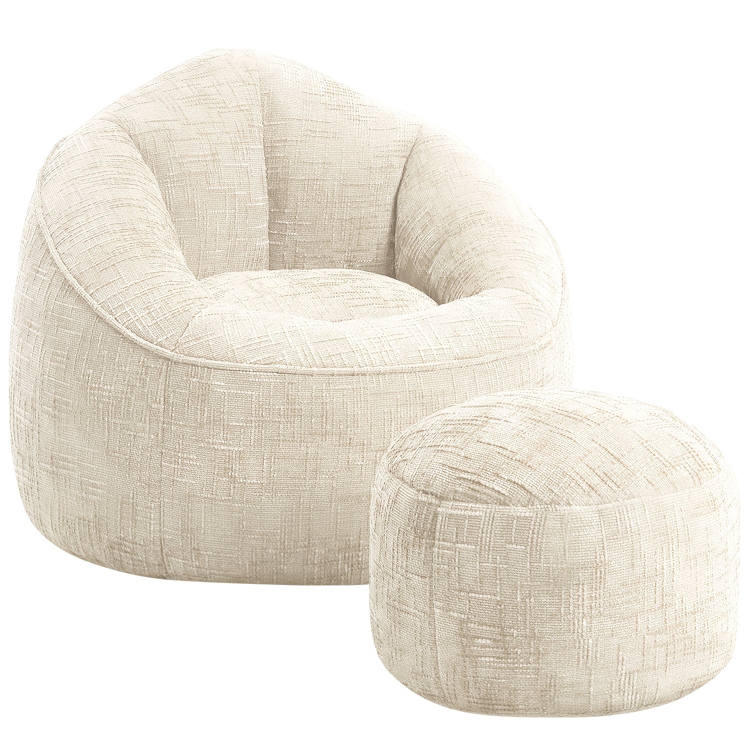 TEMU Chenille Fabric Beanbag Chairs And Ottomans, Perfect For Living Rooms, Bedrooms, And Dormitories. In Multiple Colors.