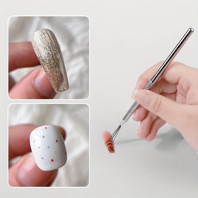 

1pc Multifunctional -needle Pen For Nail Art, Special Tool For Nail Salon With Brush And Picking Style