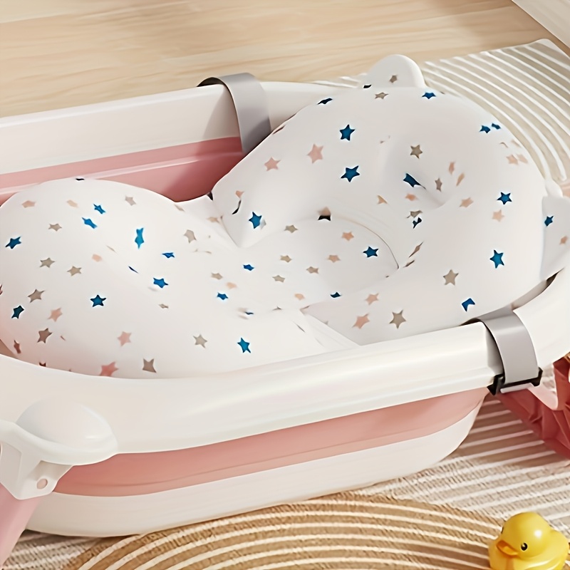 Foldable Bathing Set, Bi-directional Folding Design for Both Sitting and Lying Positions, Extended, Widened, and Deepened Design, Hands-free Growth, High-quality PP Material, Light Beige Color, Friendly and Odor-free, Non-slip Foot Pads, Reinforced