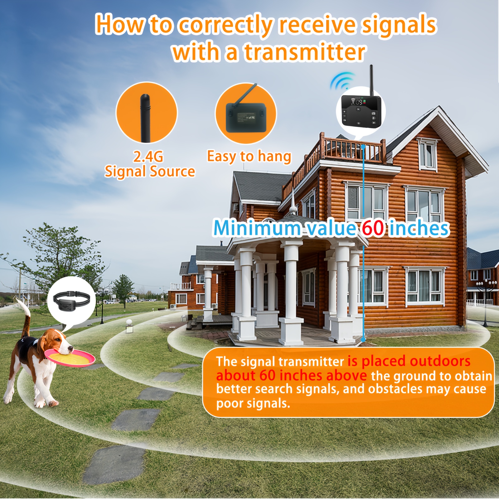 Wireless Dog Fence System/Receiver, 2-in-1 Wireless Electronic Dog Fence System, Remote Control Training Collar, 3 Working  , IP 65 Waterproof Rechargeable Vibrating Collar, Remote Wireless Dog   Containment System, Pet Containment Solution,  , Portable Trainer,  , Durable Abs Plastic,   Receiver, Pet Safety, Large Dog Breeds