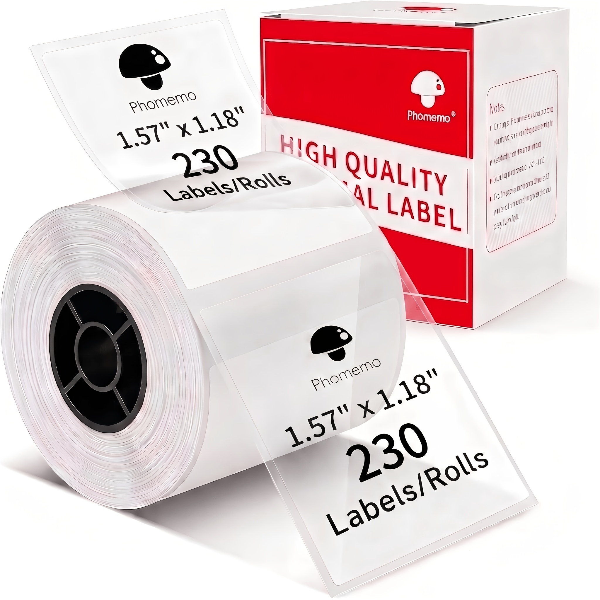TEMU Voor Phomemo Vierkante Labels, , 1 Rol/3 Rollen 40X30Mm (1.57" X 1.18"), voor Phomemo /M110/M120 M220 M221 Printers, Kan Worden Gebruikt om