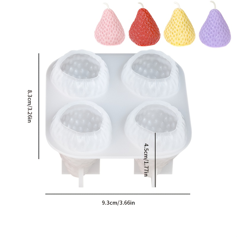 3d Strawberry Silicone Candle Mold - Diy Crafts For Wedding, Birthday Gifts, Soaps, Plaster & Resin Casting