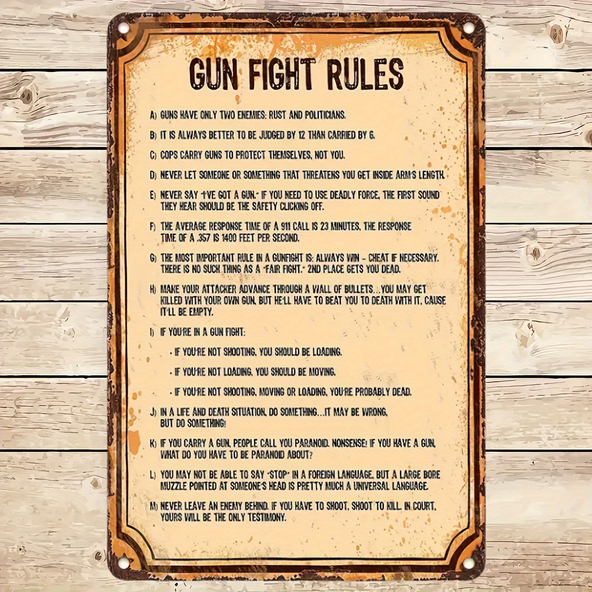 

1pc Antique Metal Tin Sign - Classic Western Rules Wall Decor, 8"x12" Iron Wall Hanging Plaque For Home, Bar, Cafe, Garage, Indoor & Outdoor Events - Vintage Style, , No Power Needed