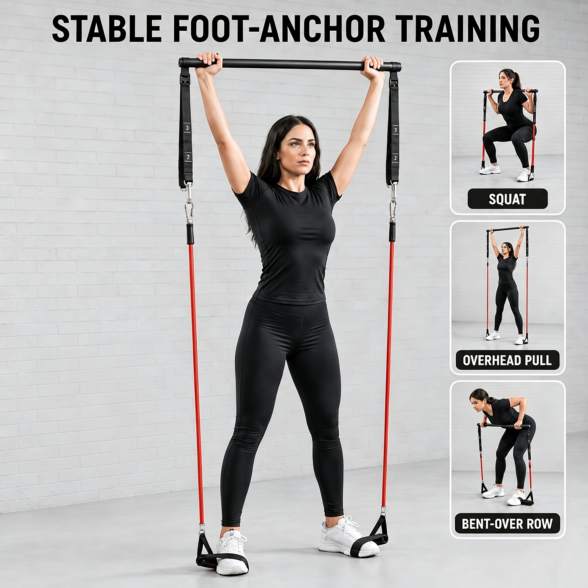 Pilates Bar Resistance Band for Strength Training