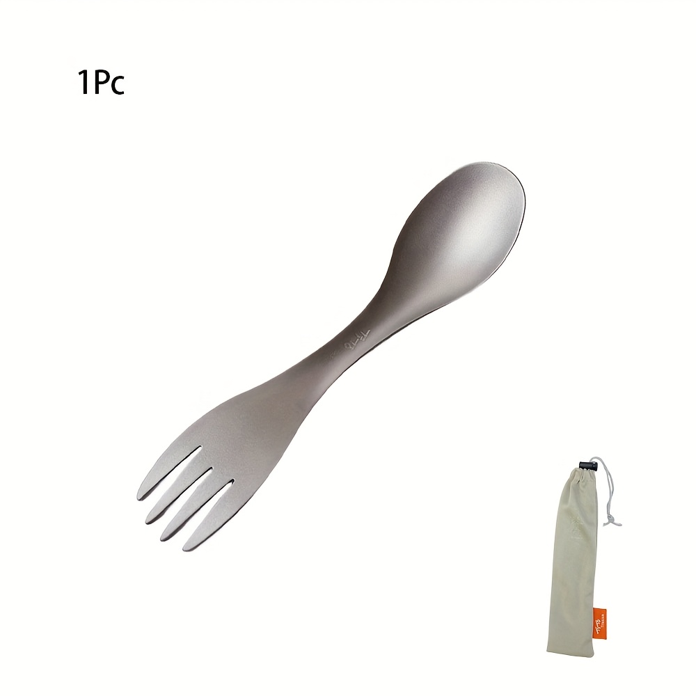1/2/3pcs Portable Pure Titanium Spork 2-in-1 Spoon Ultralight Flatware Outdoor Camping Picnic Hiking Travel Cookware