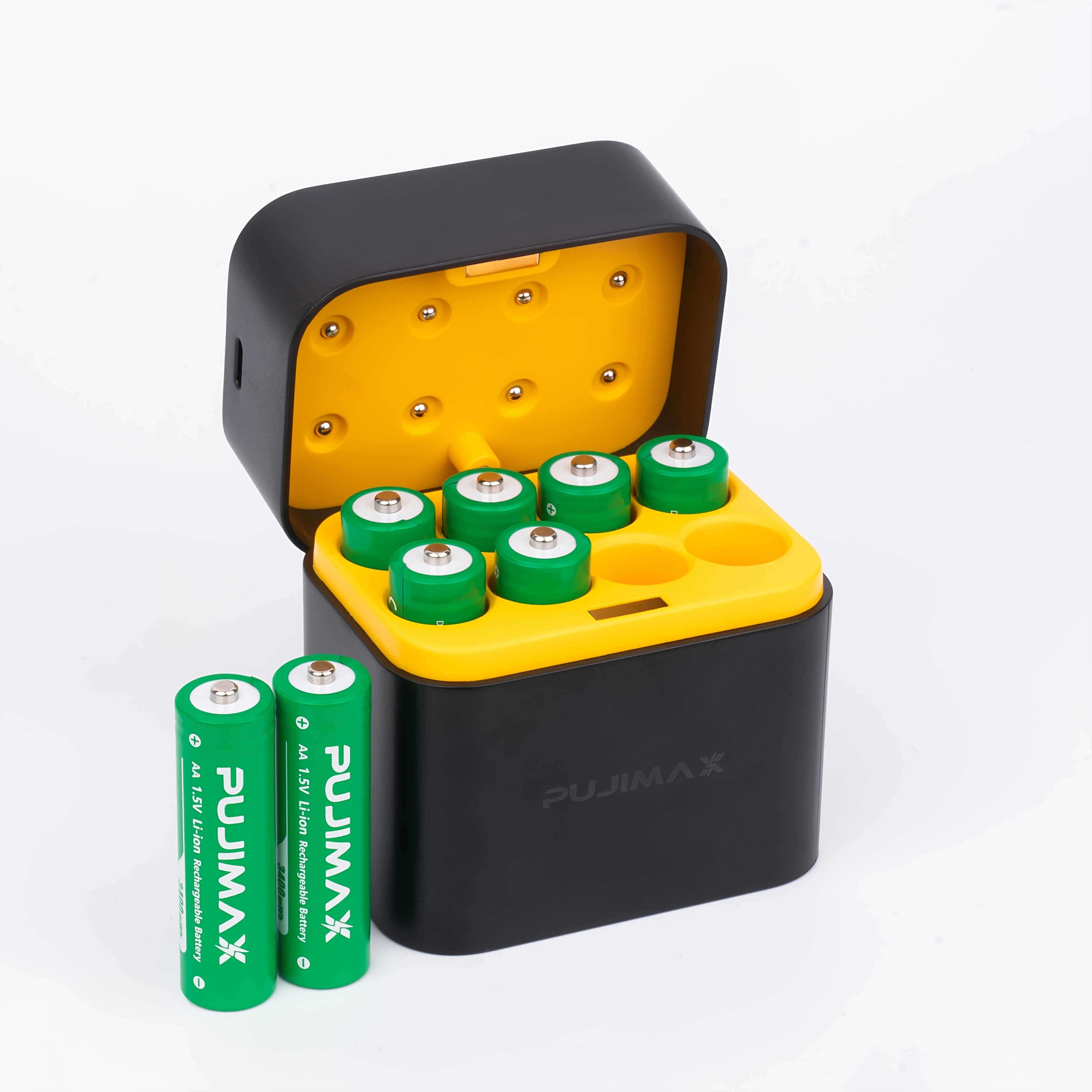 TEMU Batterie AA Rechargeable Li-Ion 3400Mah Haute Capacité 1.5V Nickel Métal avec Chargeur de Batterie AA Rechargeable à 8 Emplacements