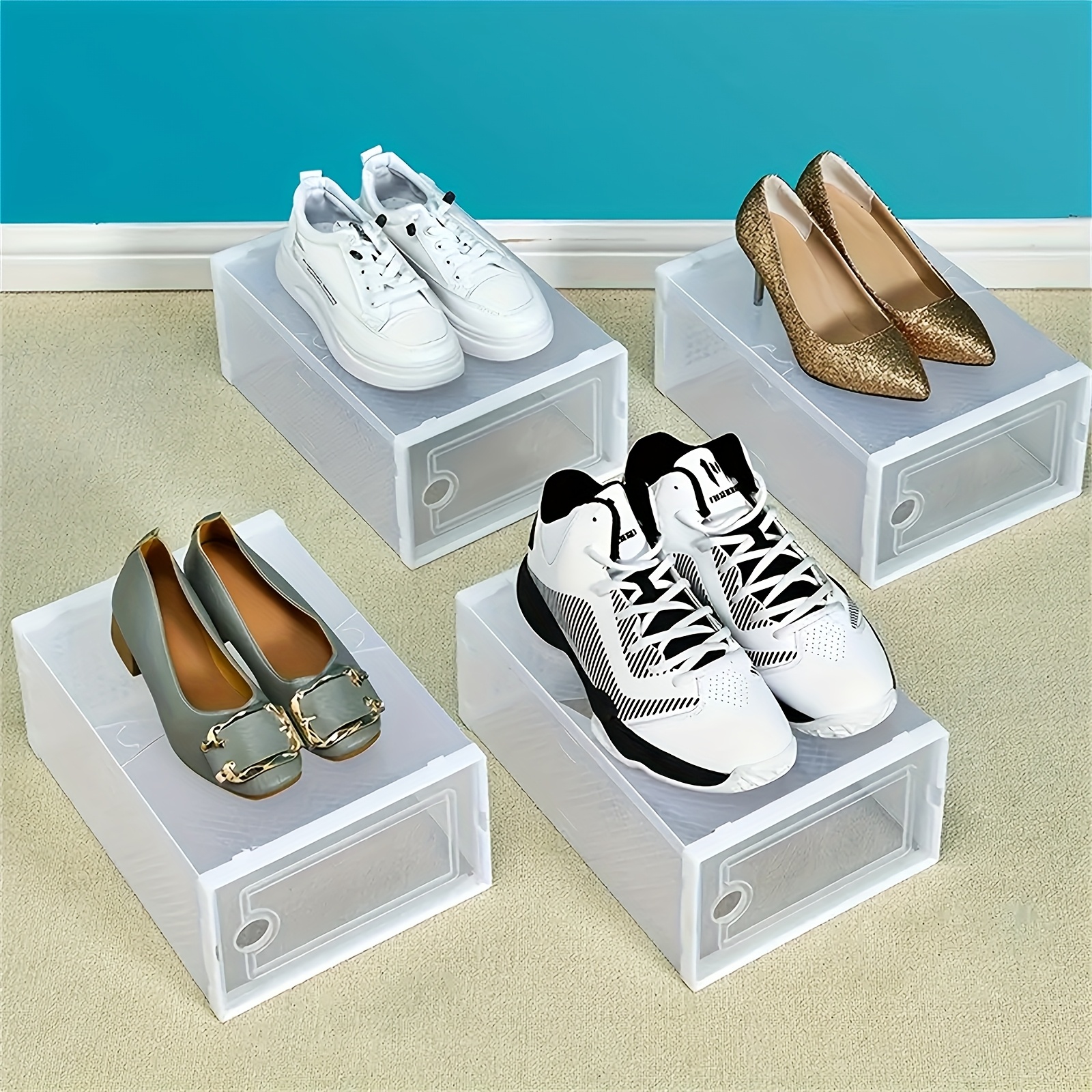 Clothes Clear Stackable Shoe Boxes Transparent Shoe Organiser