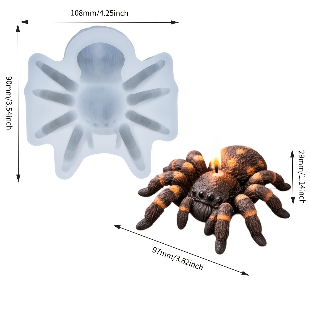 E-shop Harzgussformen, 3D realistische Spinnen Silikonform, Antihaft und leicht zu entformen, für Kerzenherstellung, Gipsdiffusor, Seife,