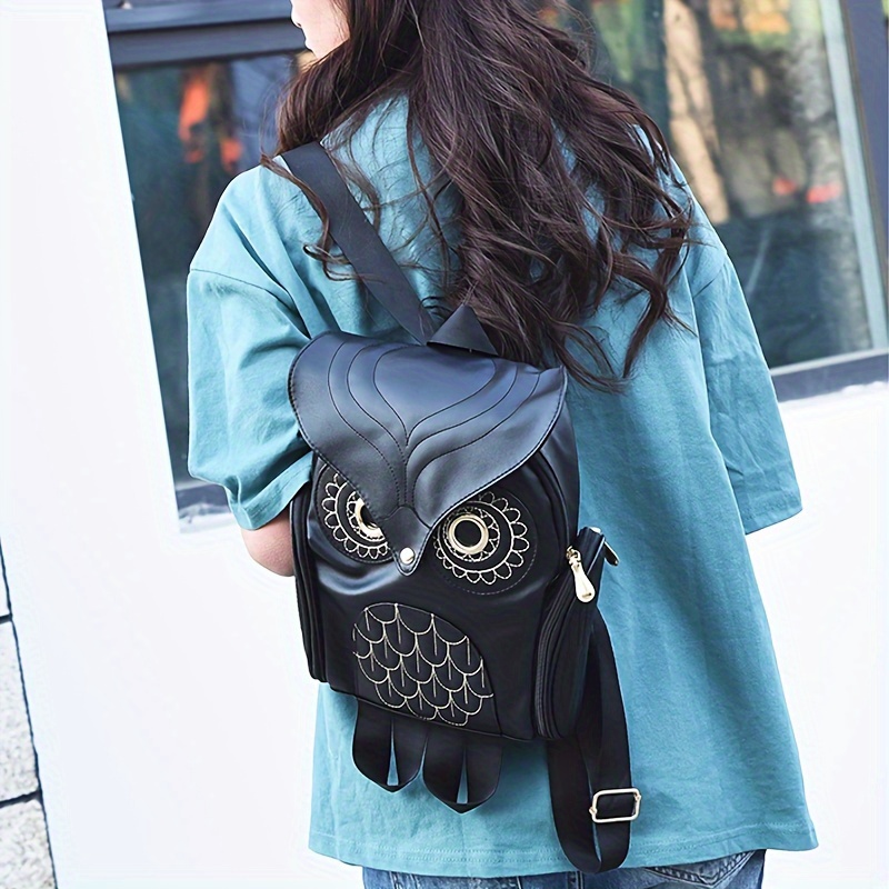 

Owl-shaped Backpack For Women, Lightweight Casual Travel Bag With Adjustable Straps, Cute Cartoon 3d Design, Zipper Closure, Polyester , Splicing Detail, Fashionable Streetwear