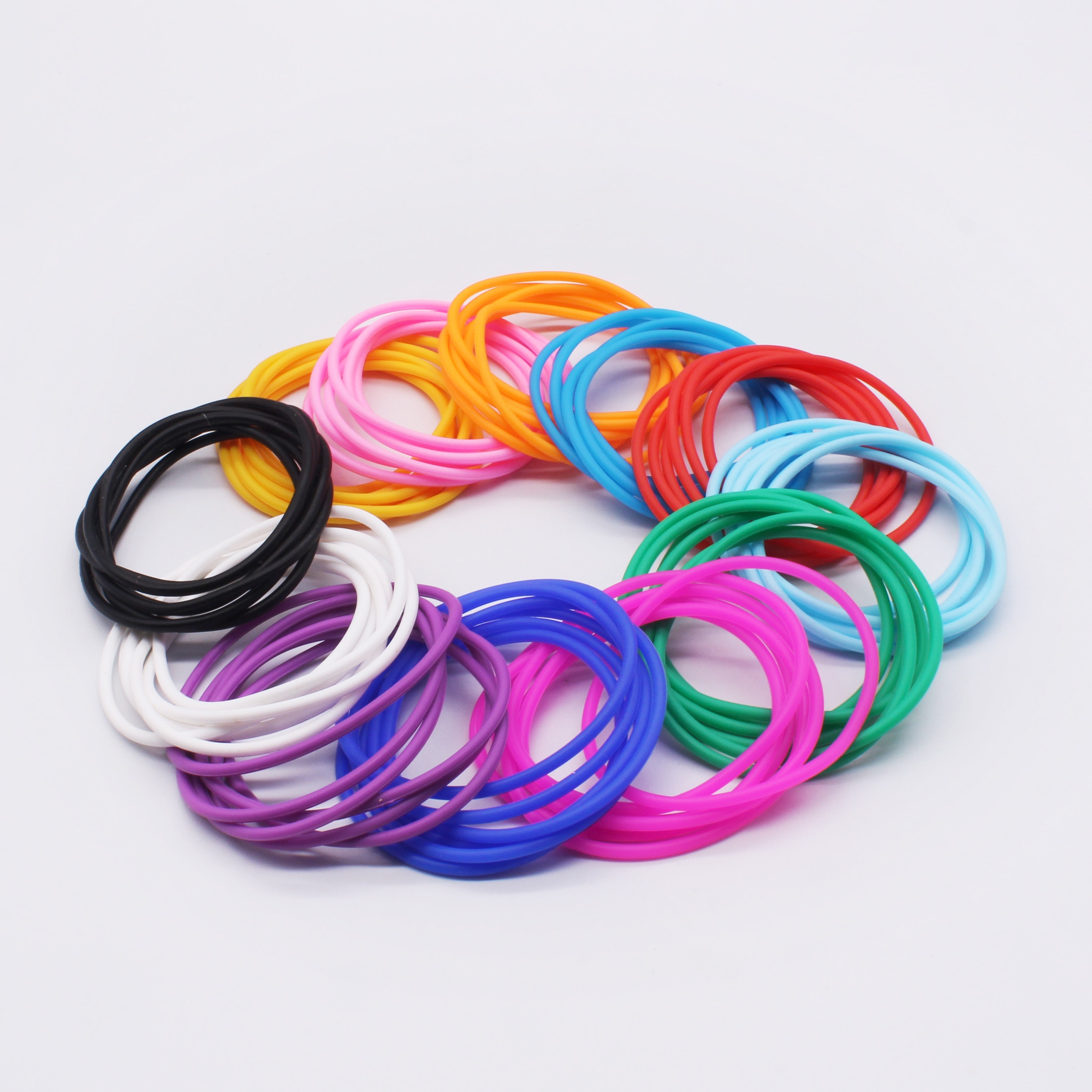 

Vintage Cute Silicone Bangles - 6pcs/12pcs Set, Round Thin Candy-colored Wristbands, Flexible No Plating Bracelets For Daily And Party Occasions, Fits All Seasons