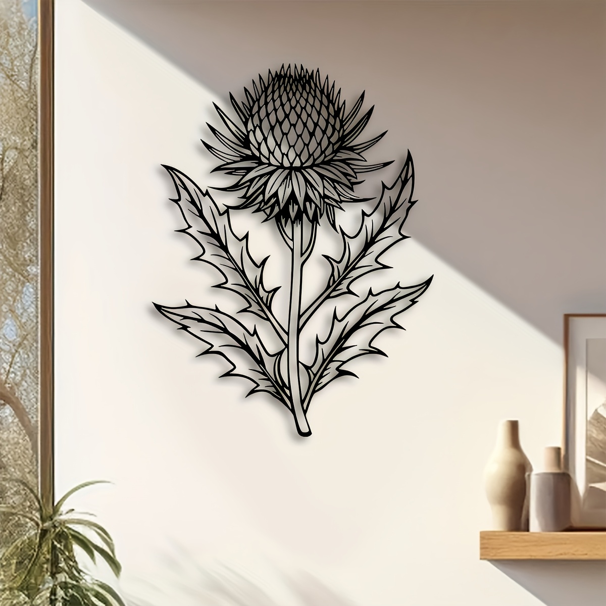 

Elegant Thistle Metal Wall Art - Scottish , Silhouette For Indoor/outdoor Decor, Ideal For Home, Garden, Balcony - Perfect Housewarming Or Day Gift, Home Decor