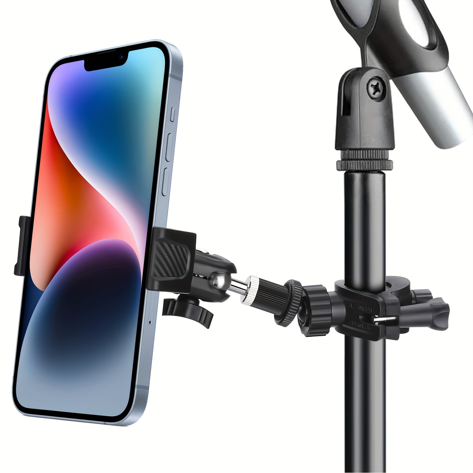 TEMU Microphone For Phones, Adjustable Stand Mount, Rotatable Phone , Compatible All For Iphone And For Devices