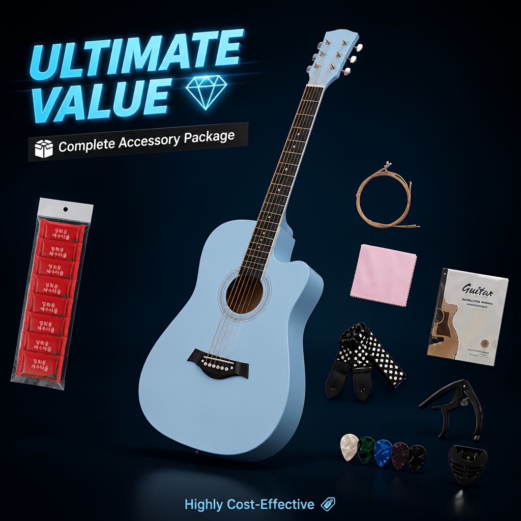 Beginner Acoustic Guitar 38 Inch Full Size with Sm...