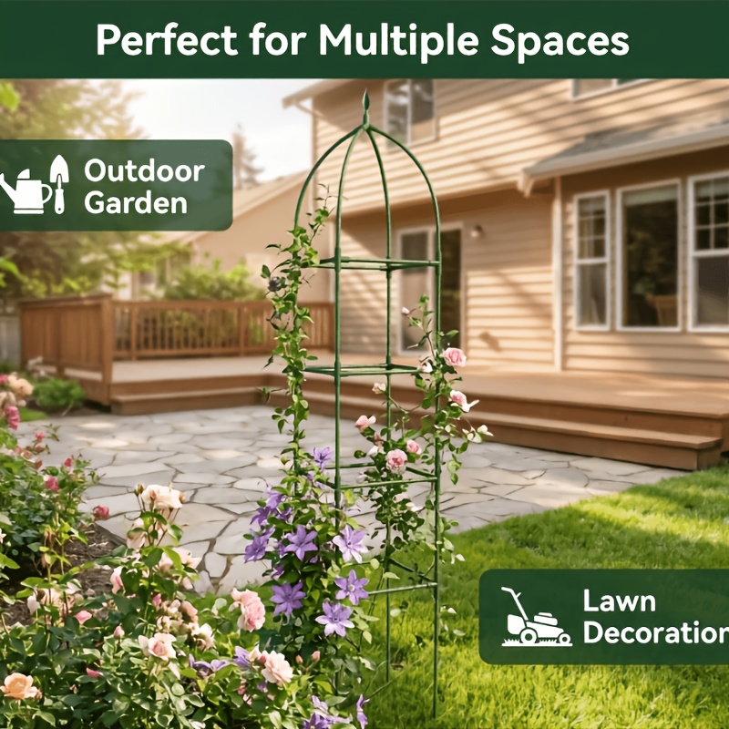 Image of Set Of 2 Outdoor Trellises For Climbing Plants, Measuring 70.9 Inches (180cm), Designed As Tall, Rust-resistant Metal Supports For And Jasmine, Suitable For Indoor And Outdoor Use