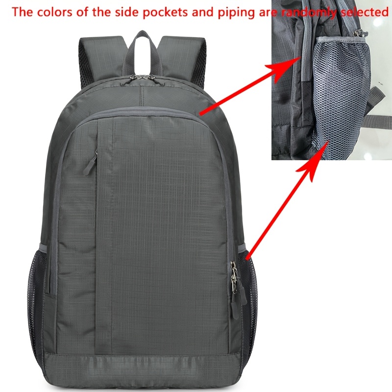 TEMU Outdoor Leisure Large Capacity Lightweight Backpack Foldable Bag Suitable For Outdoor Sports, Travel, Mountaineering, Commuting [ Of The Side