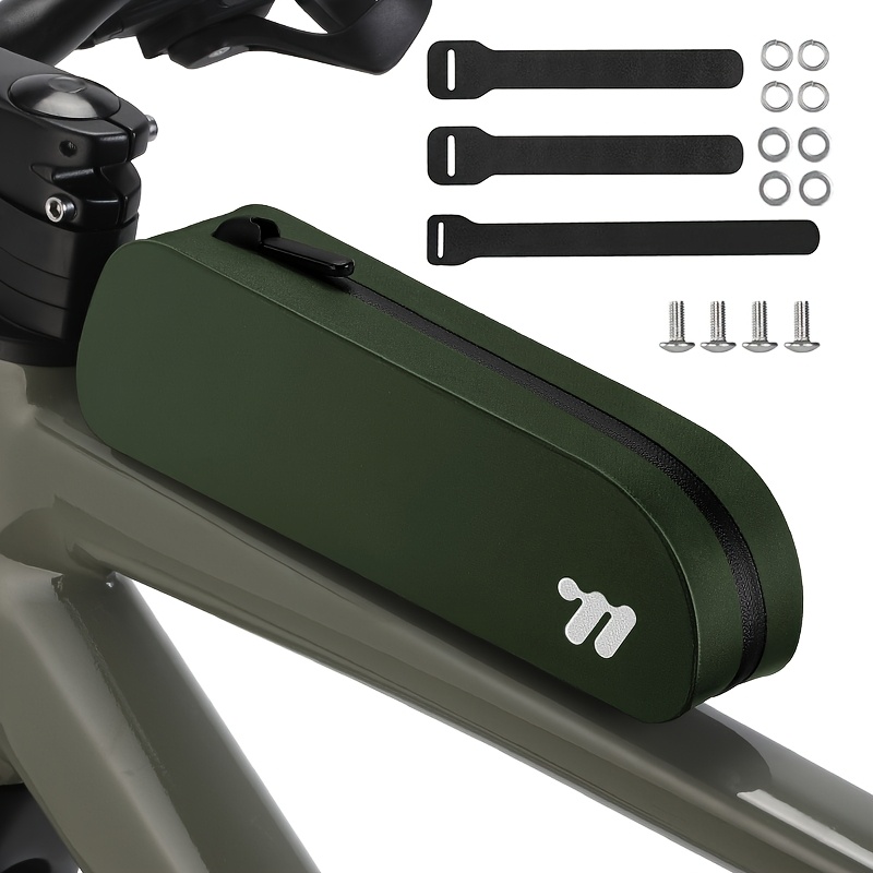 West Biking Bike Top Tube Bag Cycling Front Bag With Screw And Straps Low Drag Cycling Frame Storage Bag Bike Mtb Additions Universal Bicycle Riding Equipment
