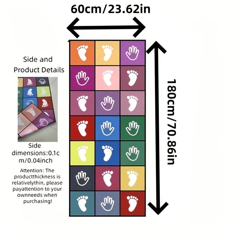 TEMU Tissu de fond coloré pour empreintes de mains et de pieds, tissu de fond de multicolore pour empreintes de et de pieds carrées, tissu de fond