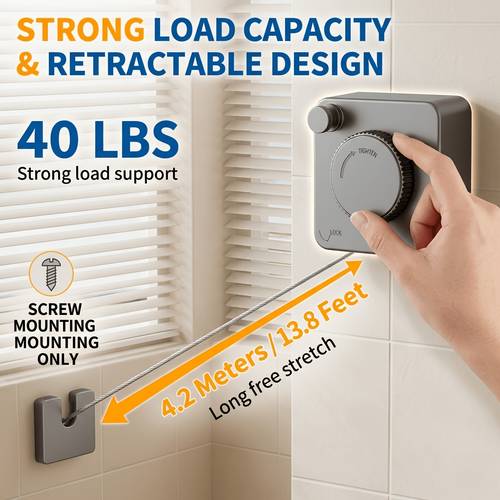 retractable clothes drying rope retractable steel wire invisible drying rope black white and gray multi color for renters bathroom wall mounted retractable drying rope