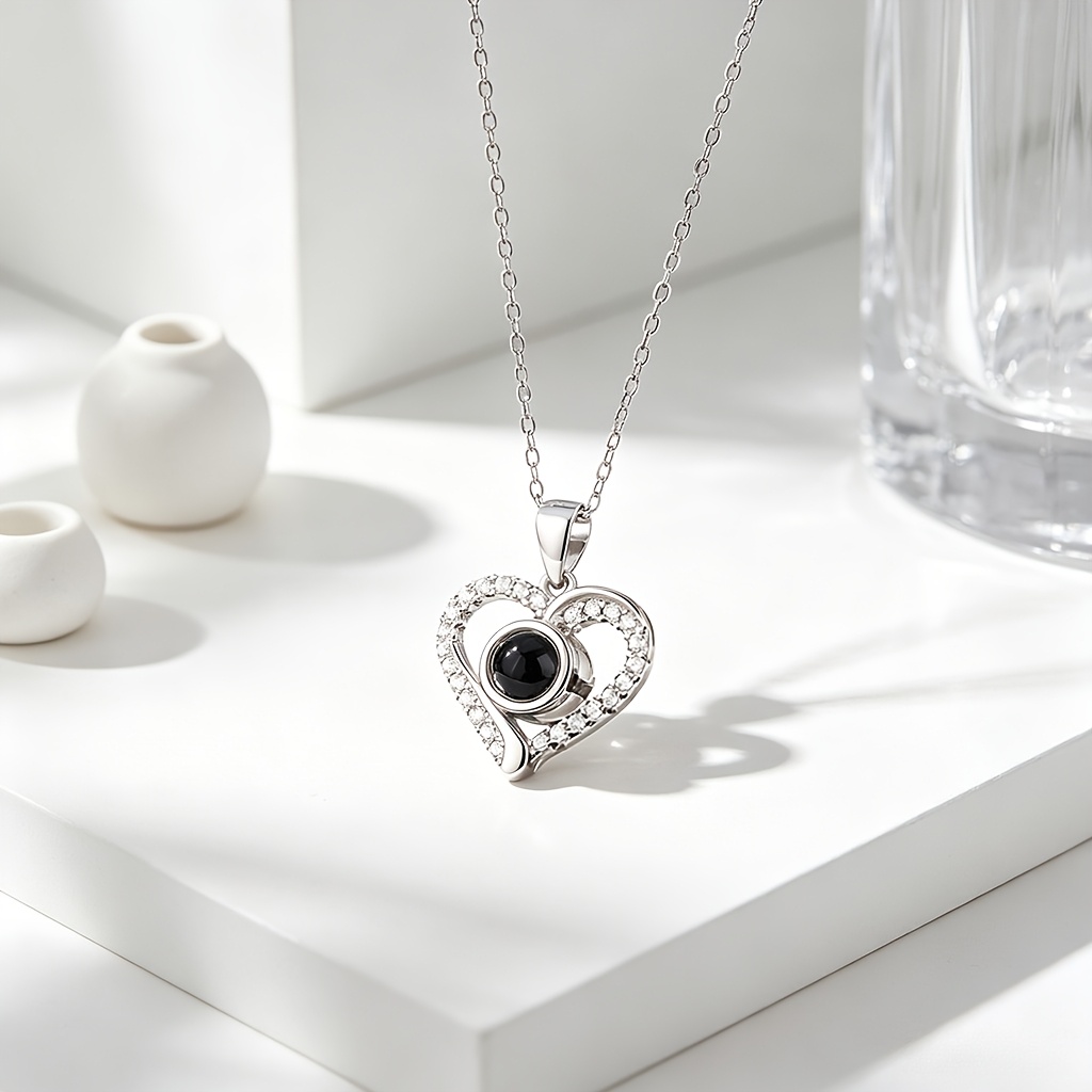 Custom Photo Projection Heart Necklace — Unique Gift for All Occasions