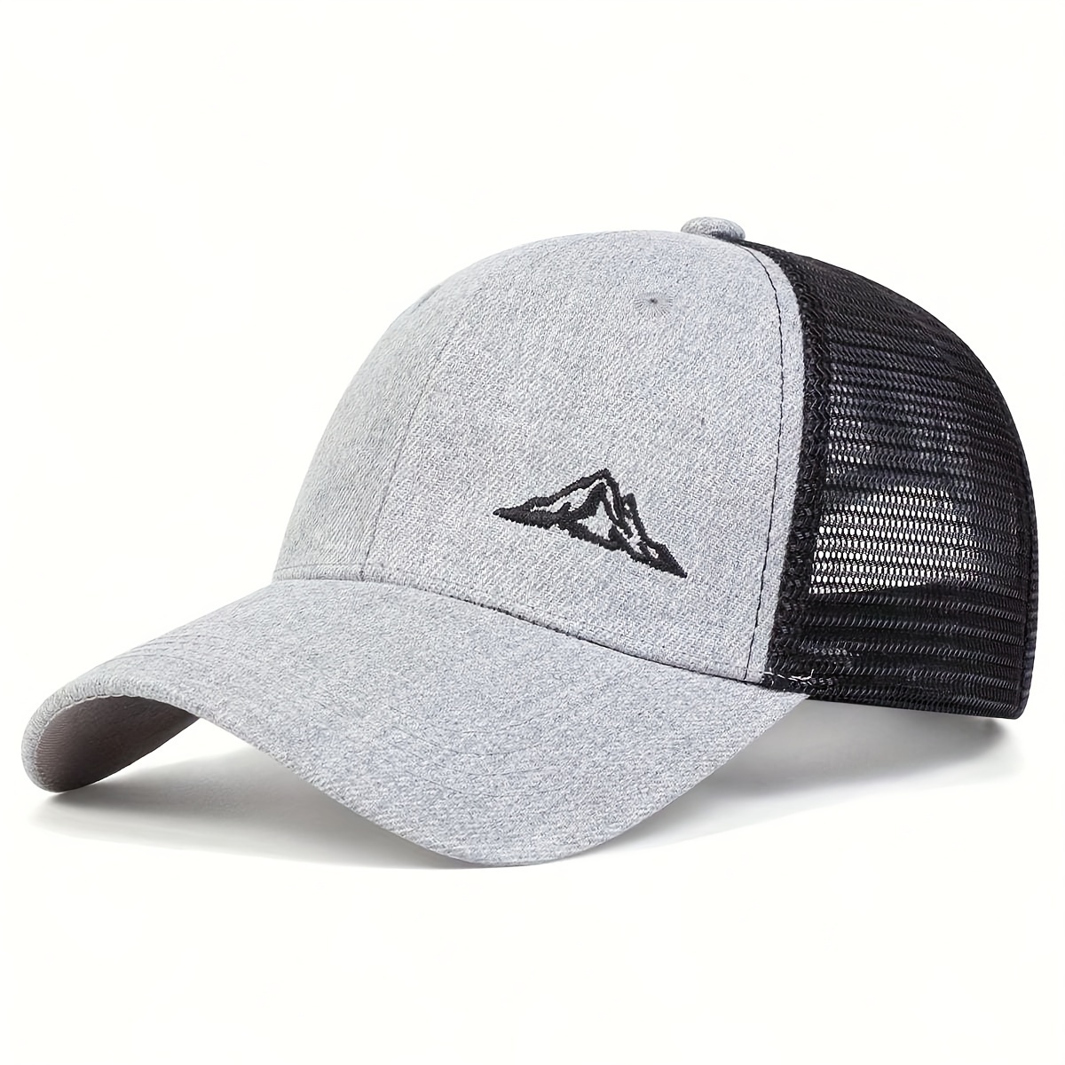 E-shop Herren Baseball Cap mit Berg-Embroidery Outdoor Sport Netz Kappe Verstellbarer Sonnenhut Freizeit Hut Geeignet für Frühling Herbst Reise