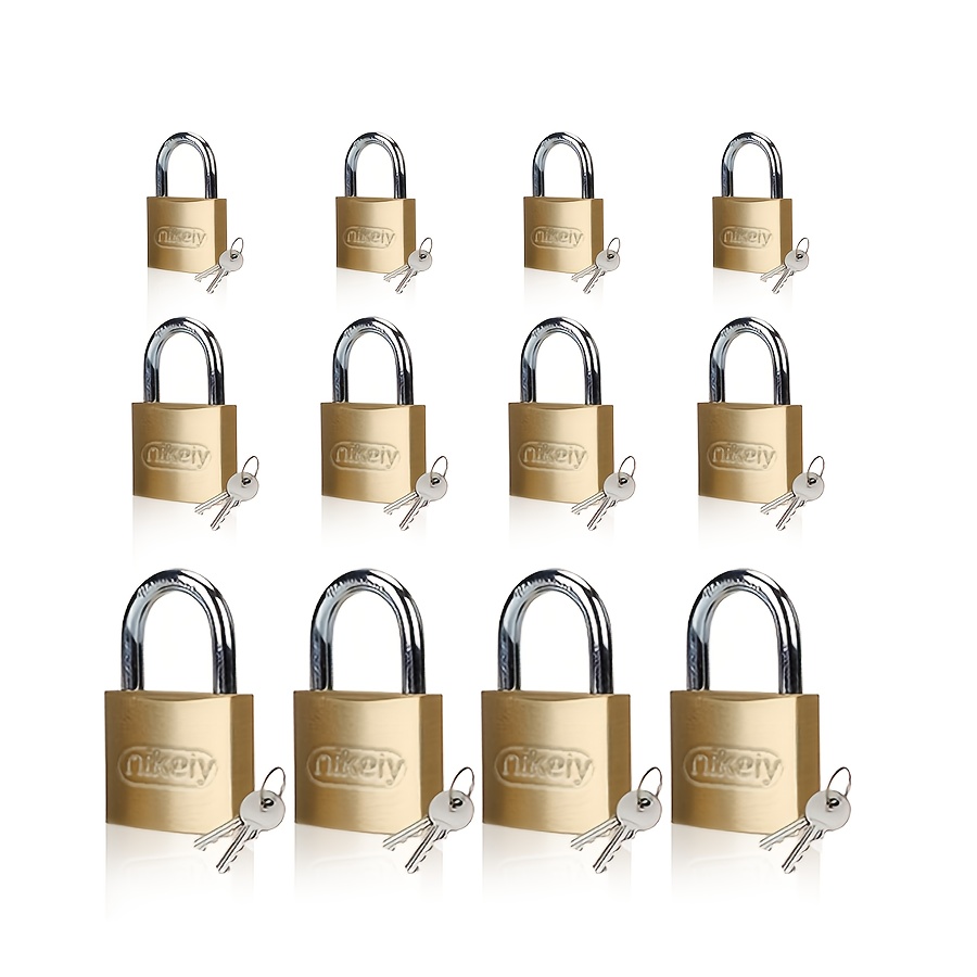 Image of Set Of 12 Small Padlocks With Keys, Including 25/32/38mm Padlocks With Key, Suitable For Luggage, Cabinets, Lockers, Toolboxes, Cellar Locks, Gym Lockers