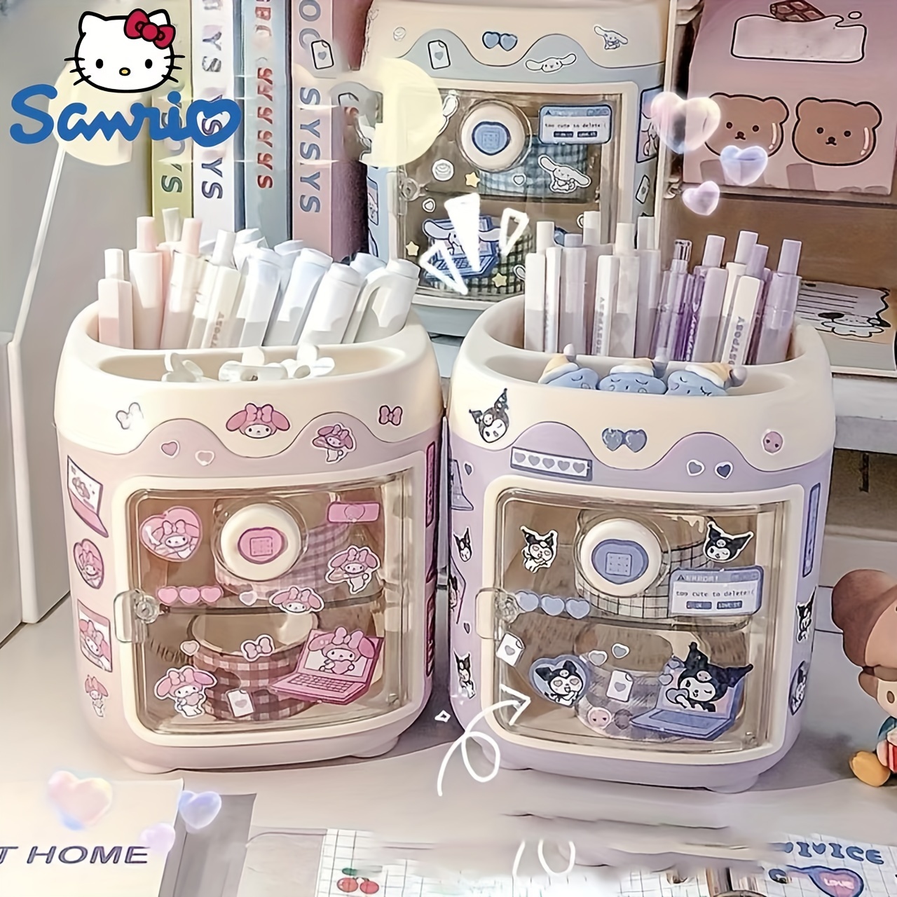 

Sanrio Hello Kitty & Friends Large Capacity Desk Organizer - Multi-purpose Pen Holder For Makeup Brushes And Stationery, Perfect Gift For Fans