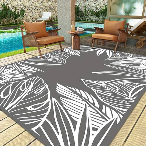 outdoor plastic straw rug waterproof patio 5x8 6x9 8x10 9x12 green grey mat for porch camping rv balcony deck courtyard reversible lightweight durable portable carpet
