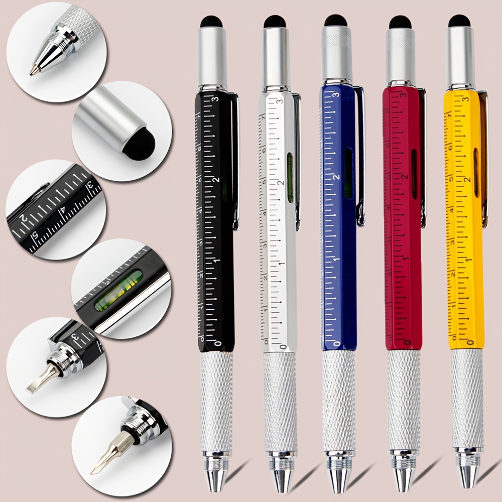 

Hexagonal 7-in-1 Multifunction Pen, Capacitive Touch Compatible, Ballpoint, Twist , Ergonomic , Screwdriver, , Tool For 14+