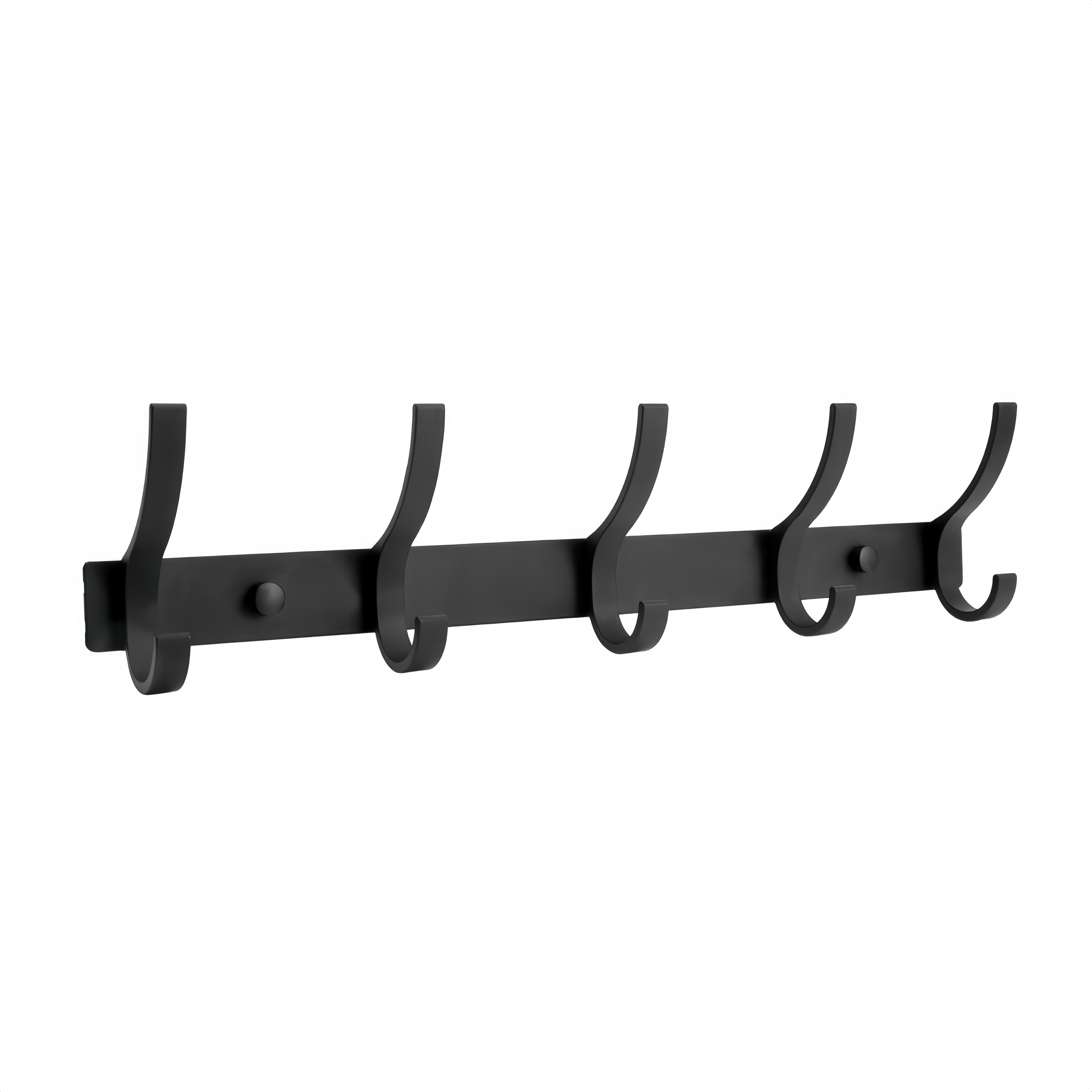 TEMU 1pc Metal Coat Rack Wall Mounted, Heavy Duty Dual Hook Rail For Hanging Coats, Hats, Towels, And Purses, Contemporary Style Home Decor