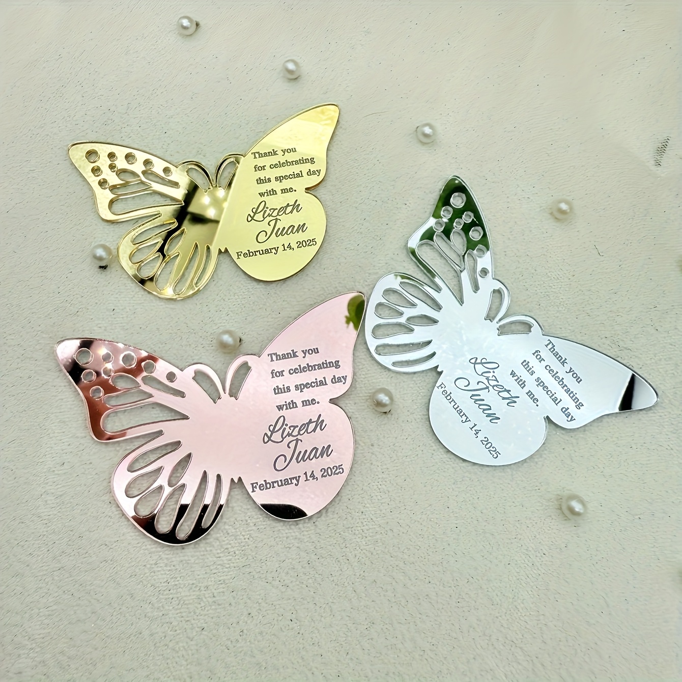 TEMU Personalized Customizable Mirror Crystal Wedding Tag, Welcome Gift, Gift , Bridesmaid Gift, Coming-of-age Ceremony, Personalized Gift, Favor,