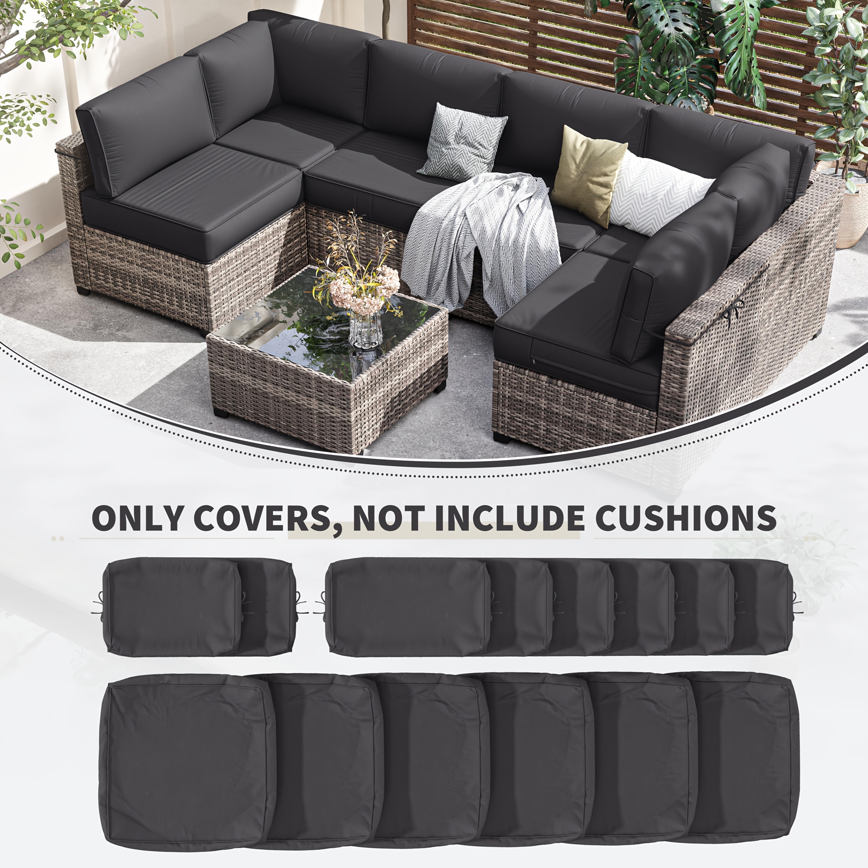 14pcs outdoor cushion covers replacement covers patio - Temu